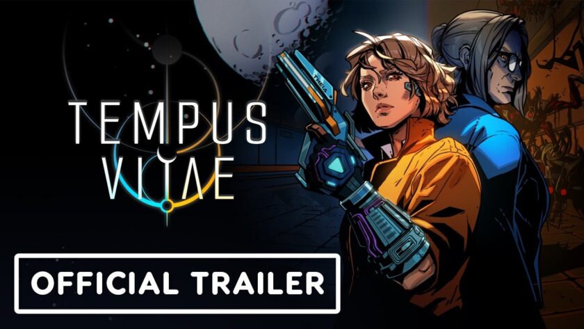 Tempus Vitae gameplay screenshot showing time-travel FPS mechanics