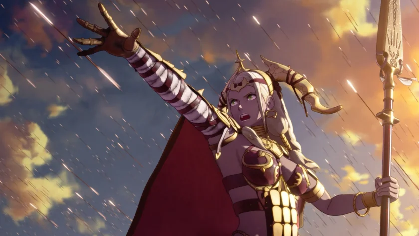 Fire Emblem Fortune's Weave key art — Intelligent Systems' massive three-act tactics RPG for Nintendo Switch 2, featuring the four Flame Lords of Dagda