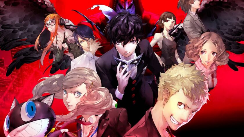 Persona 5 key art featuring Joker and the Phantom Thieves