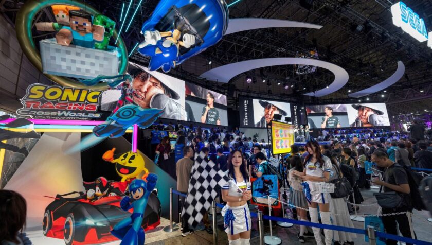 Crowds pack the Sega booth on the Tokyo Game Show 2026 show floor
