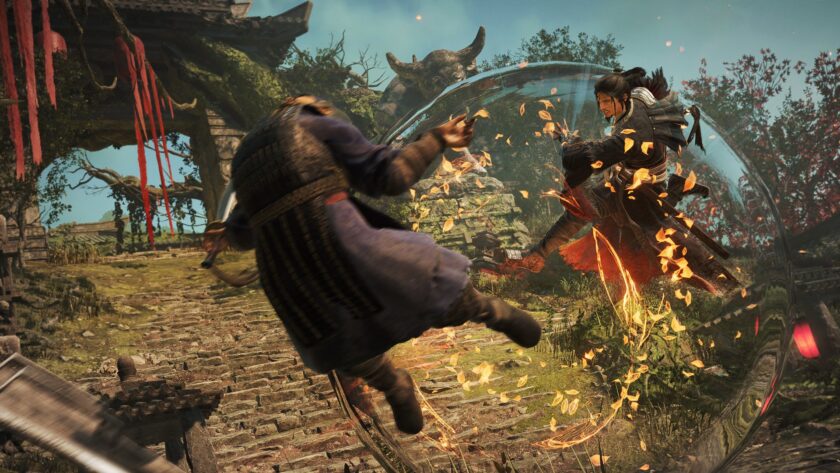 Wo Long 2 Wings of Ember — Alpha Demo screenshot of the Changban stage, a dark-fantasy Three Kingdoms battlefield with acrobatic Chinese martial arts