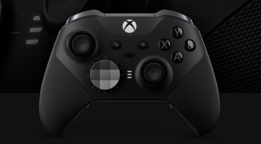 Xbox Elite controller image from the TechPowerUp story on the Design Lab leak of the Series 3 — magnet-based Hall Effect and TMR stick options, DualSense-style advanced haptics, an audio scroll wheel and four planned SKUs