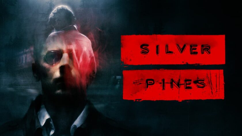 Silver Pines key art — official art for Wych Elm Games and Team17's horror Metroidvania about detective Red Walker investigating a quiet, off-kilter American town; reviews published October 6 ahead of the game's October 8 launch on PC, PS5, Xbox Series X|S, Switch and Switch 2